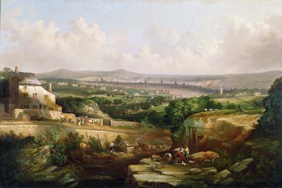 Ein Blick auf Sheffield von der Psalter Lane, um 1850 von J. McIntyre